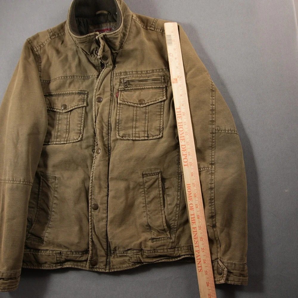 Levi's Military Field Trucker Canvas Quilted Men Jacket S Utility Multi Pocket